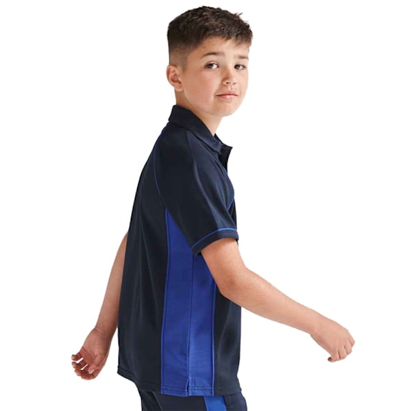 Finden & Hales Barn/Barn Performance Kontrast Piping Polo Navy/Royal Blue 3-4 Years