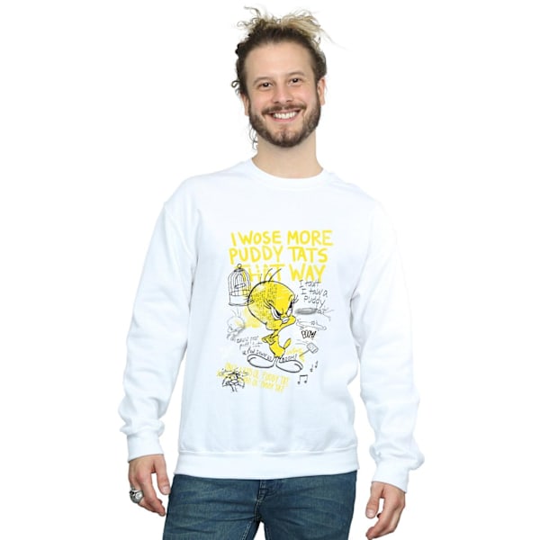 Looney Tunes Mens Tweety Pie More Puddy Tats Sweatshirt 3XL Vit White 3XL