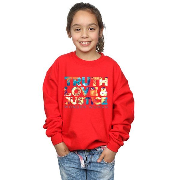 DC Comics Girls Wonder Woman 84 Diana Truth Love Justice Sweatshirt Red 5-6 Years