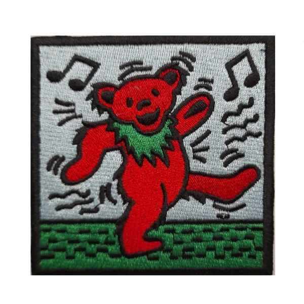 Grateful Dead Dancing Bear Patch One Size Röd/Grön/Svart Red/Green/Black One Size