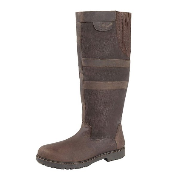 Woodland Dam/Dam Hailey Vaxat Läder Gusset Country Boot Dark Brown 4 UK