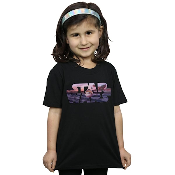 Star Wars Girls The Mandalorian The Child Logo Bomull T-shirt 1 Black 12-13 Years