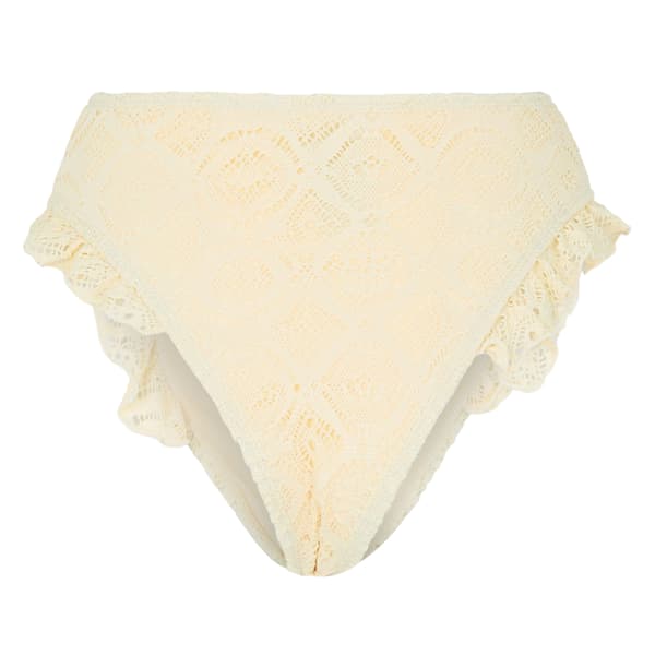 Brave Soul Dam/Dam Virkad Panel Hög Midja Bikiniunderdel Yellow 8 UK