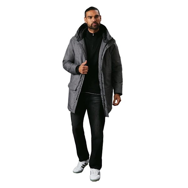 Maine Herr Parka i Ull-Look M Grå Grey M
