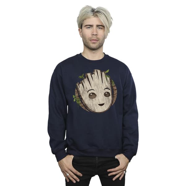 Marvel Herr I Am Groot Trähuvud Sweatshirt M Marinblå Navy Blue M