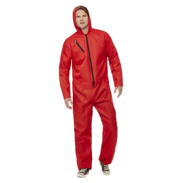 Smiffys Unisex Vuxen Bankrånare Jumpsuit L R Röd Red L R