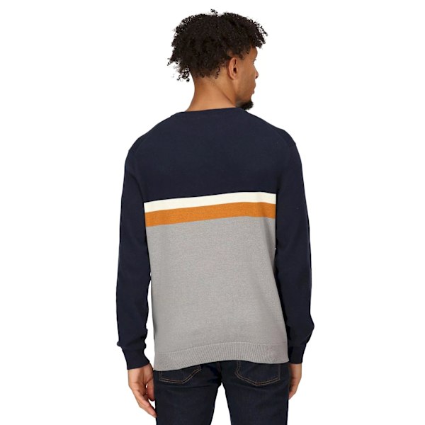 Regatta Kaelen Stickad Tröja för Män med Färgblock L Marinblå/Stormgrå Navy/Storm Grey L