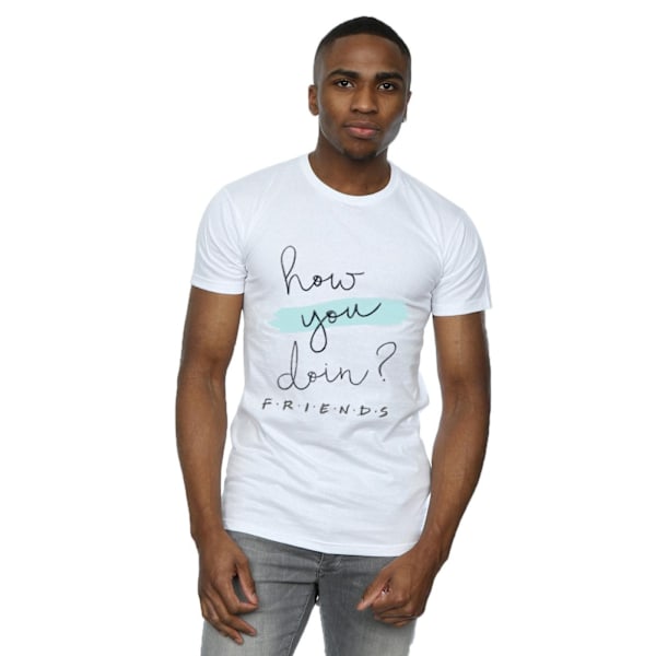 Friends Mens How You Doin? Handwriting T-Shirt XL Vit White XL