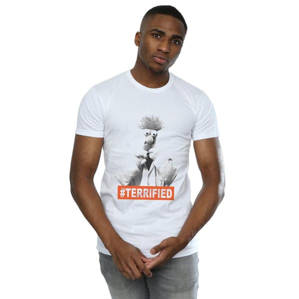 Disney Herr The Muppets Beaker Terrified T-Shirt M Vit White M