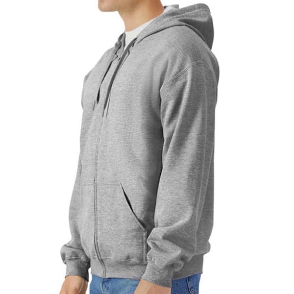 Gildan Herr Softstyle Mellantjock Full Zip Hoodie M Sportgrå Sports Grey M