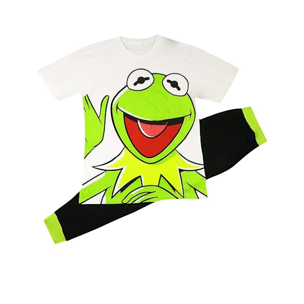 The Muppets Mens Kermit Long Pyjama Set M White/Green/Black White/Green/Black M