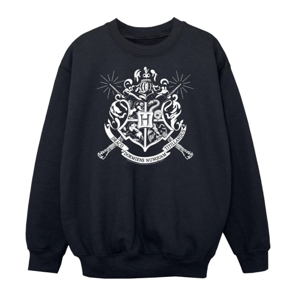 Harry Potter Boys Hogwarts Crest Wands Sweatshirt 12-13 år F Black 12-13 Years