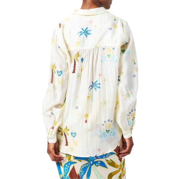 Never Fully Dressed Dam/Dam Palm Print Lyocell Långärmad Cream 18 UK