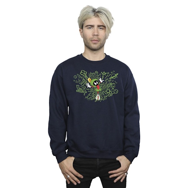 Looney Tunes ACME Doodles Marvin Martian Sweatshirt 3XL Marinblå Navy Blue 3XL