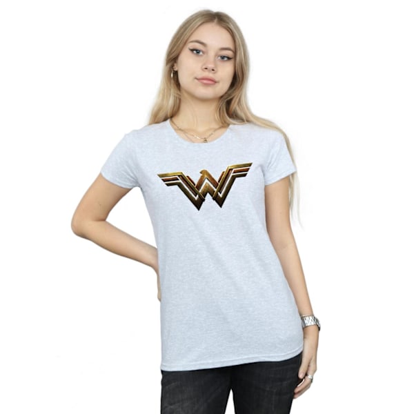 Wonder Woman Dam/Kvinnor Logotyp Bomull T-shirt S Sports Grey Sports Grey S