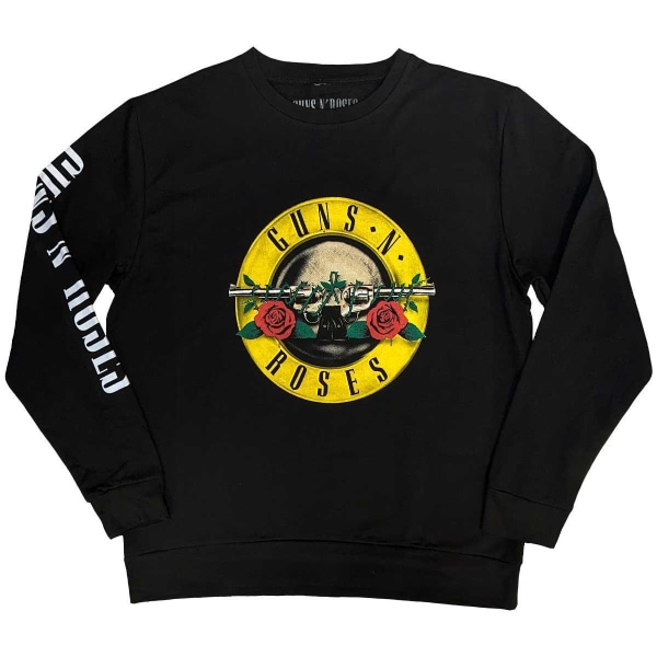 Guns N Roses Unisex tröja med logotyp för klassiska ärmar för vuxna Black XL