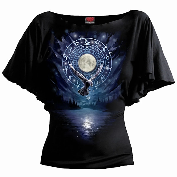 Spiral Direct Dam/Kvinna Häxkonst Båthals Batwing Ärm Black S