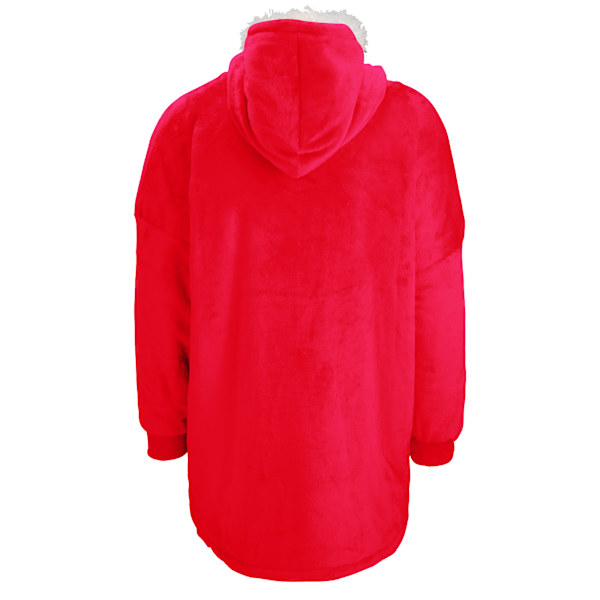 Ribbon Barn/Barn Sherpa Vändbar Oversize Hoodie En Storlek Julröd Christmas Red One Size