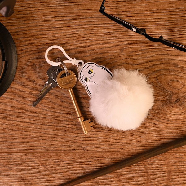 Harry Potter Pom Pom Hedwig Nyckelring En Storlek Vit White One Size