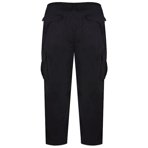 Duke Herr D555 Robert Peached Washed Cargo Trousers 52S Svart Black 52S