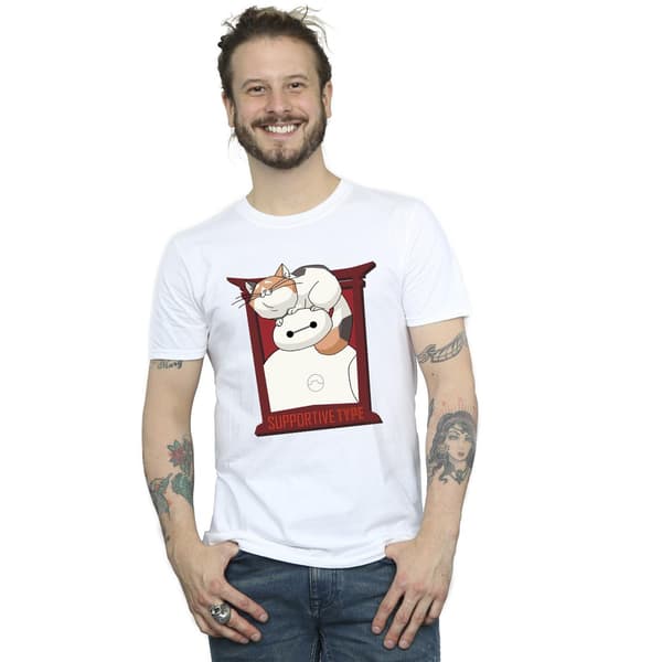 Disney Herr Big Hero 6 Baymax Frame Support T-Shirt S Vit White S