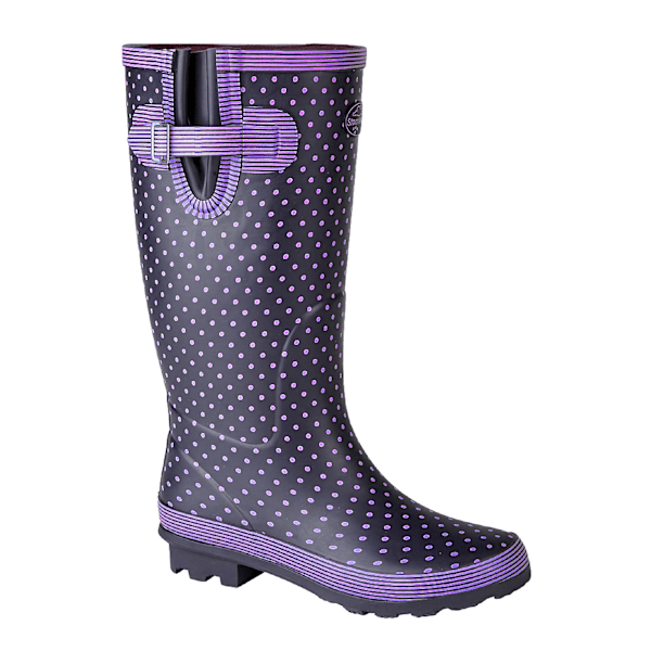 Stormwells Dam/Dam Polka Dot Wellington Boots 7 UK Mauve Mauve Polka Dot/Navy 7 UK