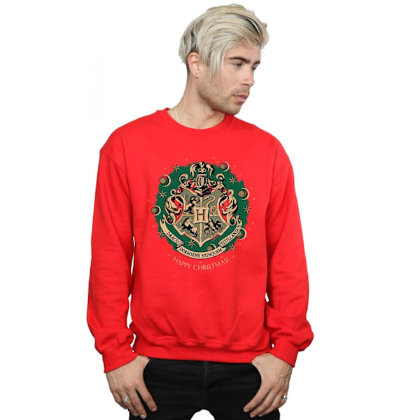 Harry Potter Julkrans Sweatshirt för Herr L Röd Red L