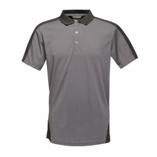 Regatta Professional Herr Kontrast Coolweave Pikétröja 4XL Sea Seal Grey/Black 4XL