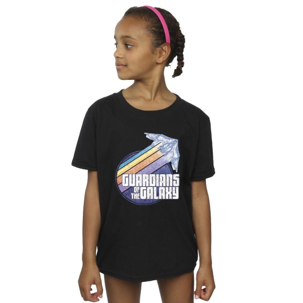 Guardians Of The Galaxy Girls Badge Rocket Cotton T-shirt 3-4 Y Black 3-4 Years