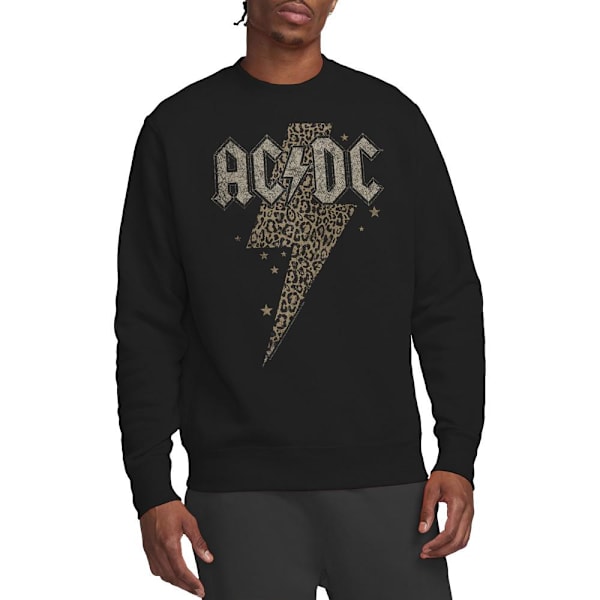 AC/DC Unisex Vuxen Leopardtryck Blixt Tröja M Svart Black M