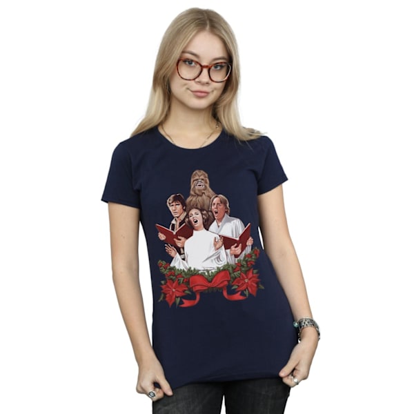 Star Wars Dam/Damer Jul Sånger Bomull T-shirt M Marinblå Navy Blue M