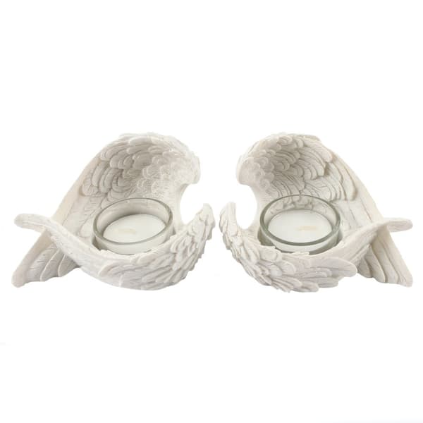 Something Different Änglavingar Tealight-hållare (2-pack) På White One Size