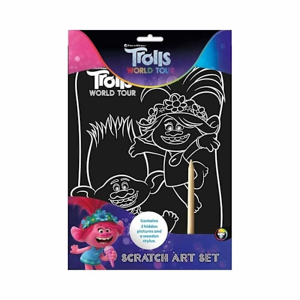 Trolls Scratch Art Sheet One Size Multicoloured Multicoloured One Size