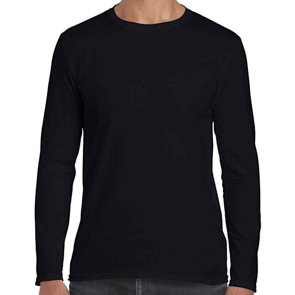 Gildan Unisex Vuxen Softstyle Långärmad T-shirt 3XL Svart Black 3XL