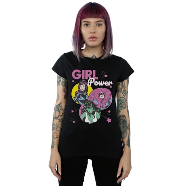 Marvel Comics Dam/Kvinnor Girl Power Bomull T-shirt L Svart Black L