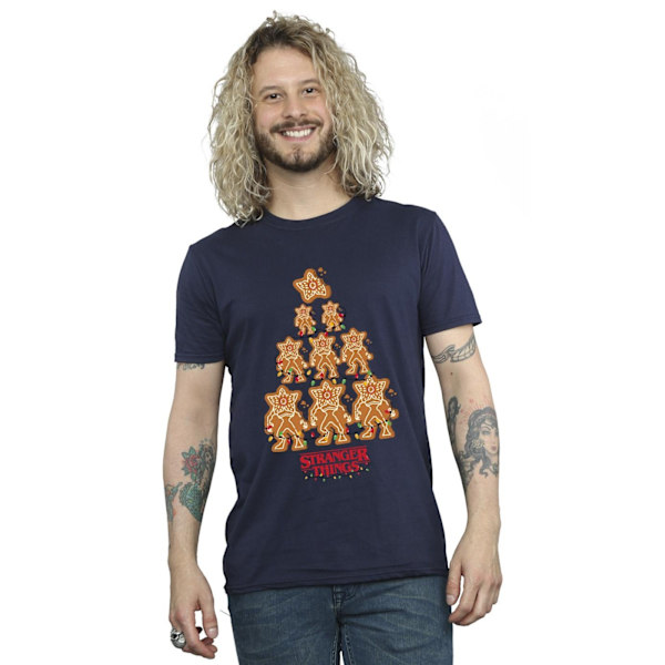 Netflix Stranger Things Pepparkakshus T-shirt XXL Marinblå Navy Blue XXL