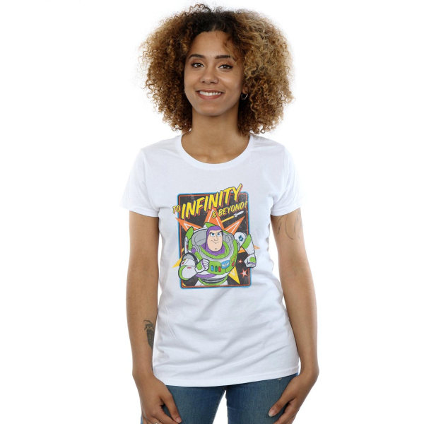 Disney Womens/Ladies Toy Story 4 Buzz To Infinity T-Shir i bomull White XXL