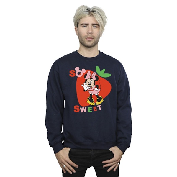 Disney Mens Minnie Mouse So Sweet Strawberry Sweatshirt XL Marinblå Navy Blue XL
