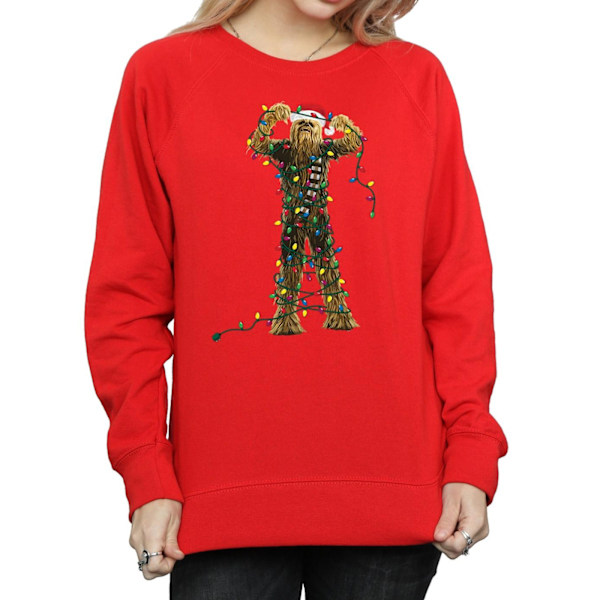 Star Wars Dam/Damer Chewbacca Julbelysning Sweatshirt X Red XXL