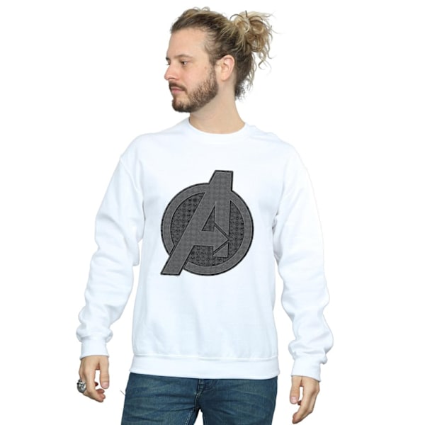 Marvel Herr Avengers Endgame Ikonisk Logotyp Sweatshirt S Vit White S