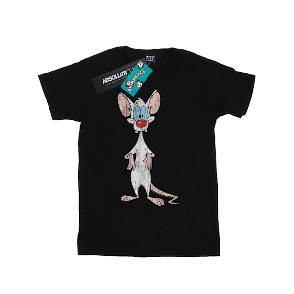 Animaniacs Dam/Damer Pinky Klassisk Pose Bomull Pojkvän T- Black 4XL