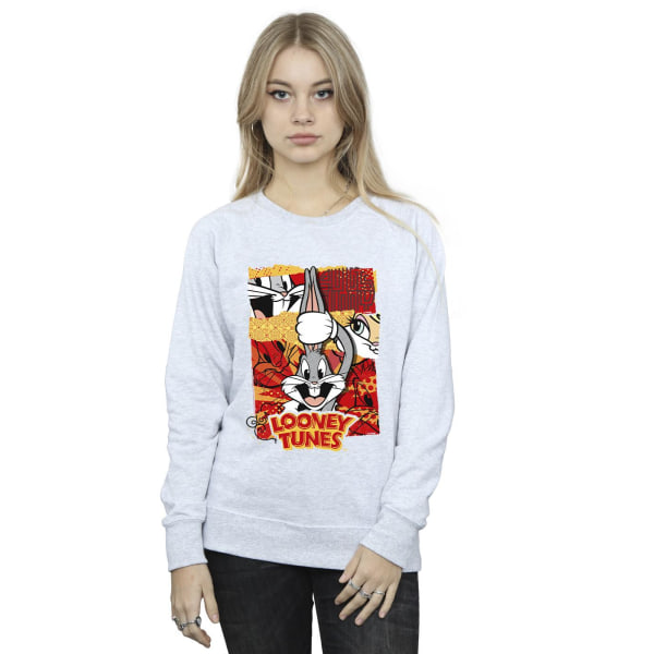 Looney Tunes Dam/Kvinnor Bugs Kanin Comic Nyår Sweatshirt Sports Grey M