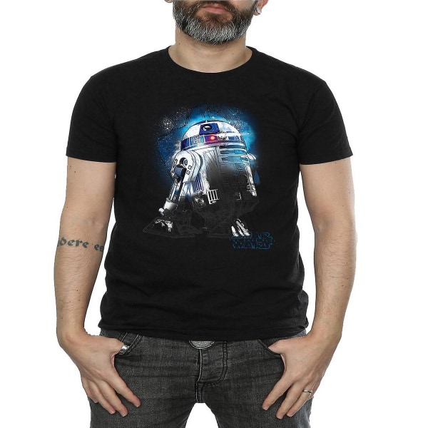 Star Wars: The Last Jedi Mens R2-D2 T-shirt i borstad bomull M Bl Black M