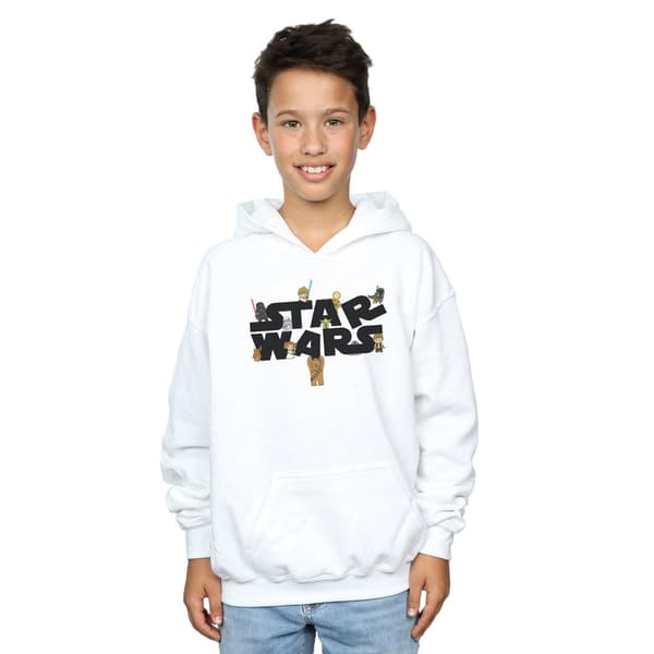 Star Wars Pojkar Kiddie Logotyp Hoodie 3-4 År Vit White 3-4 Years