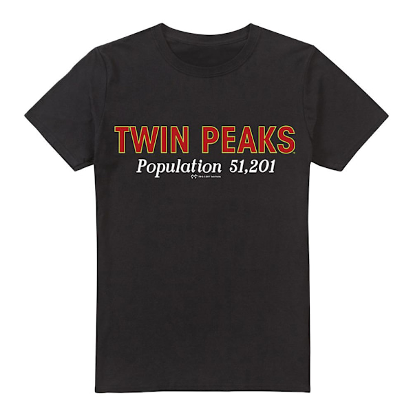 Twin Peaks Herr T-shirt Population 4XL Svart Black 4XL