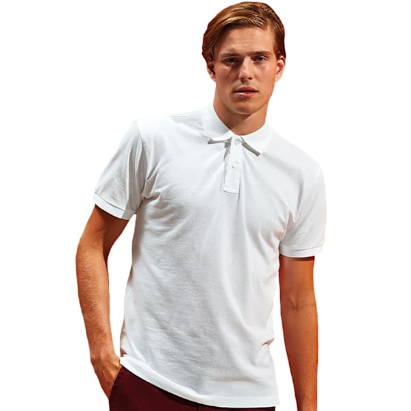Asquith & Fox Herr Klassisk Polotröja i ekologisk bomull L Vit White L