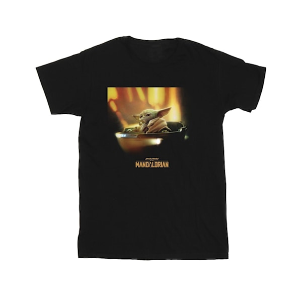 Star Wars Boys The Mandalorian Grogu Målad T-shirt 7-8 år Black 7-8 Years