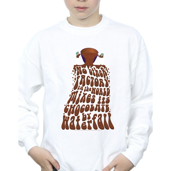 Willy Wonka Boys Chocolate Waterfall Sweatshirt 7-8 år Vit White 7-8 Years