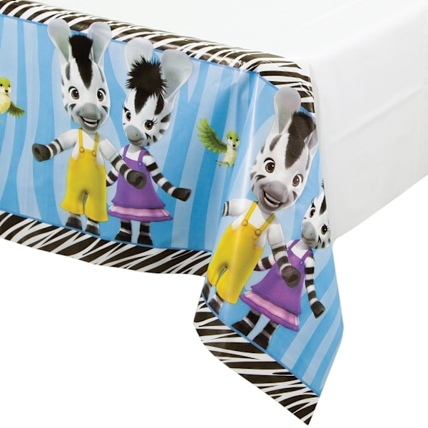 Zou Plast Bordered Party Bordsduk En Storlek Vit/Blå/Svart White/Blue/Black One Size