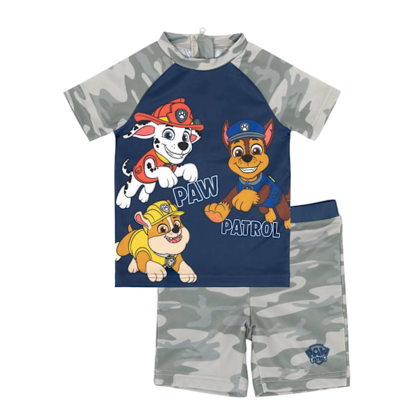 Paw Patrol Pojkar Camo Tvådelad Baddräkt 5-6 År Grå Grey 5-6 Years